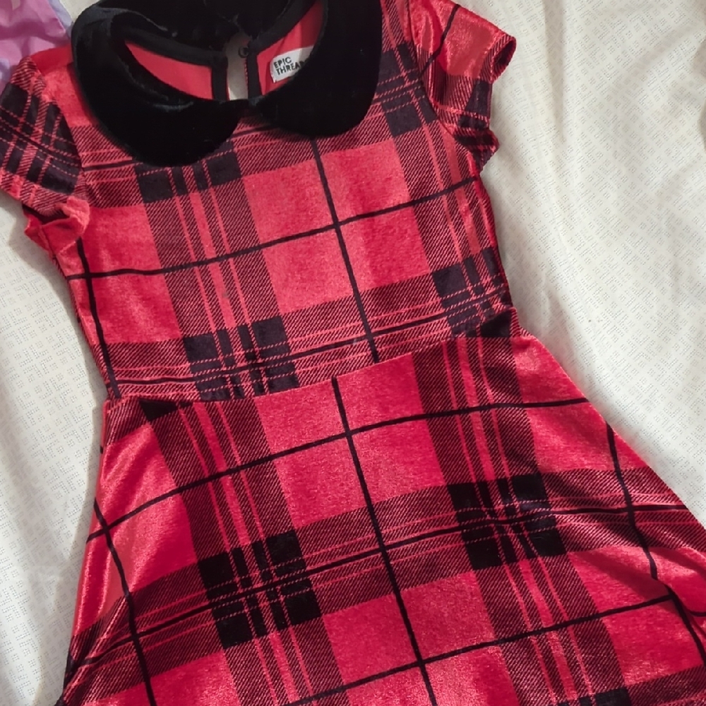 The Children's Place Red and Black Plaid Dress
